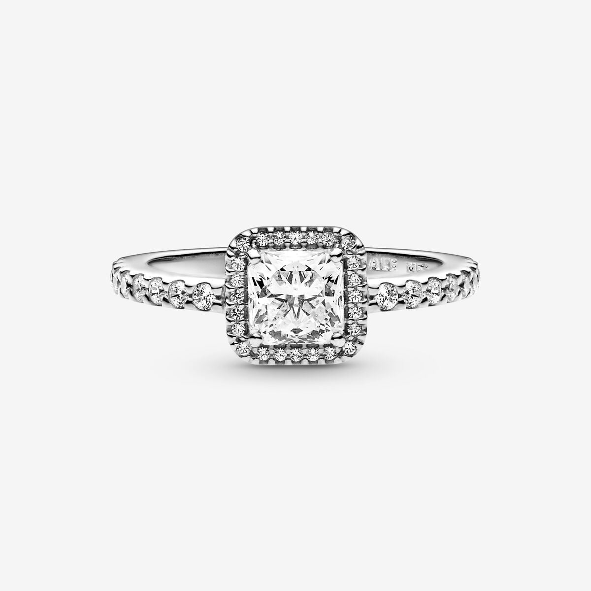 Square Sparkle Halo Ring