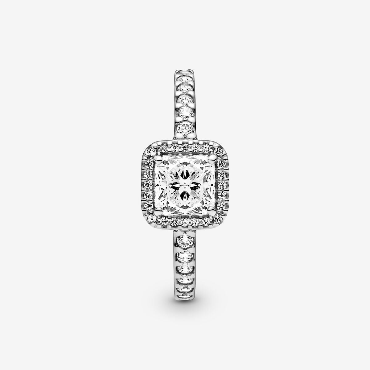 Square Sparkle Halo Ring