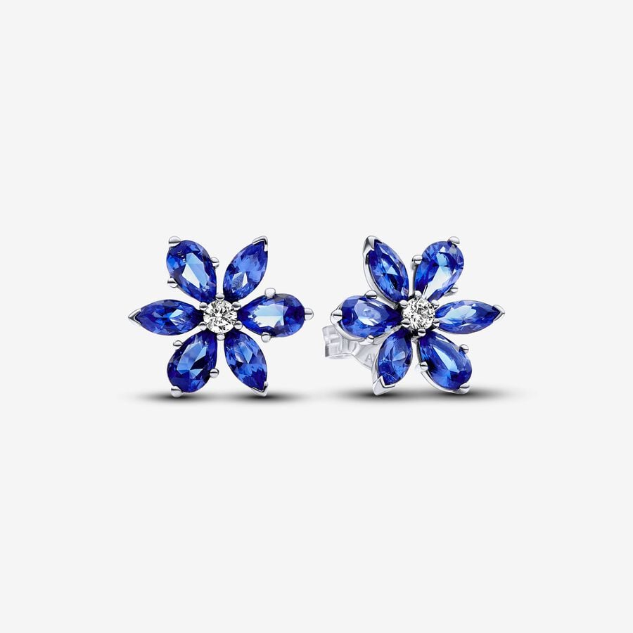 Sparkling Blue Herbarium Cluster Stud Earring