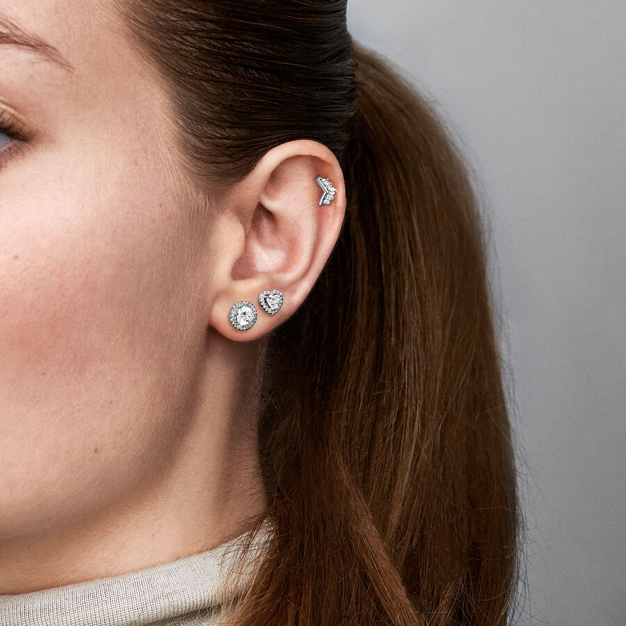 Round Sparkle Stud Earrings