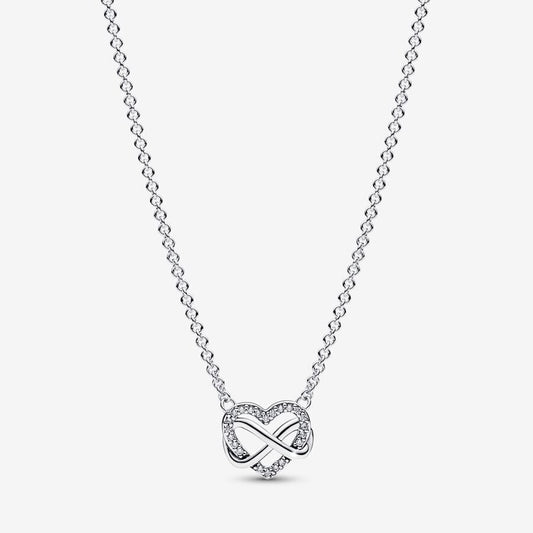 Sparkling Infinity Heart Collier Necklace