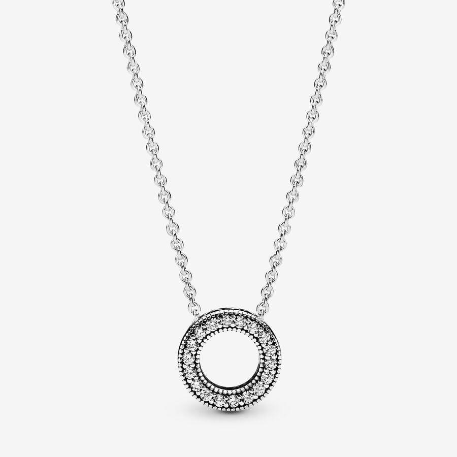 PANDORA logo reversible silver necklace