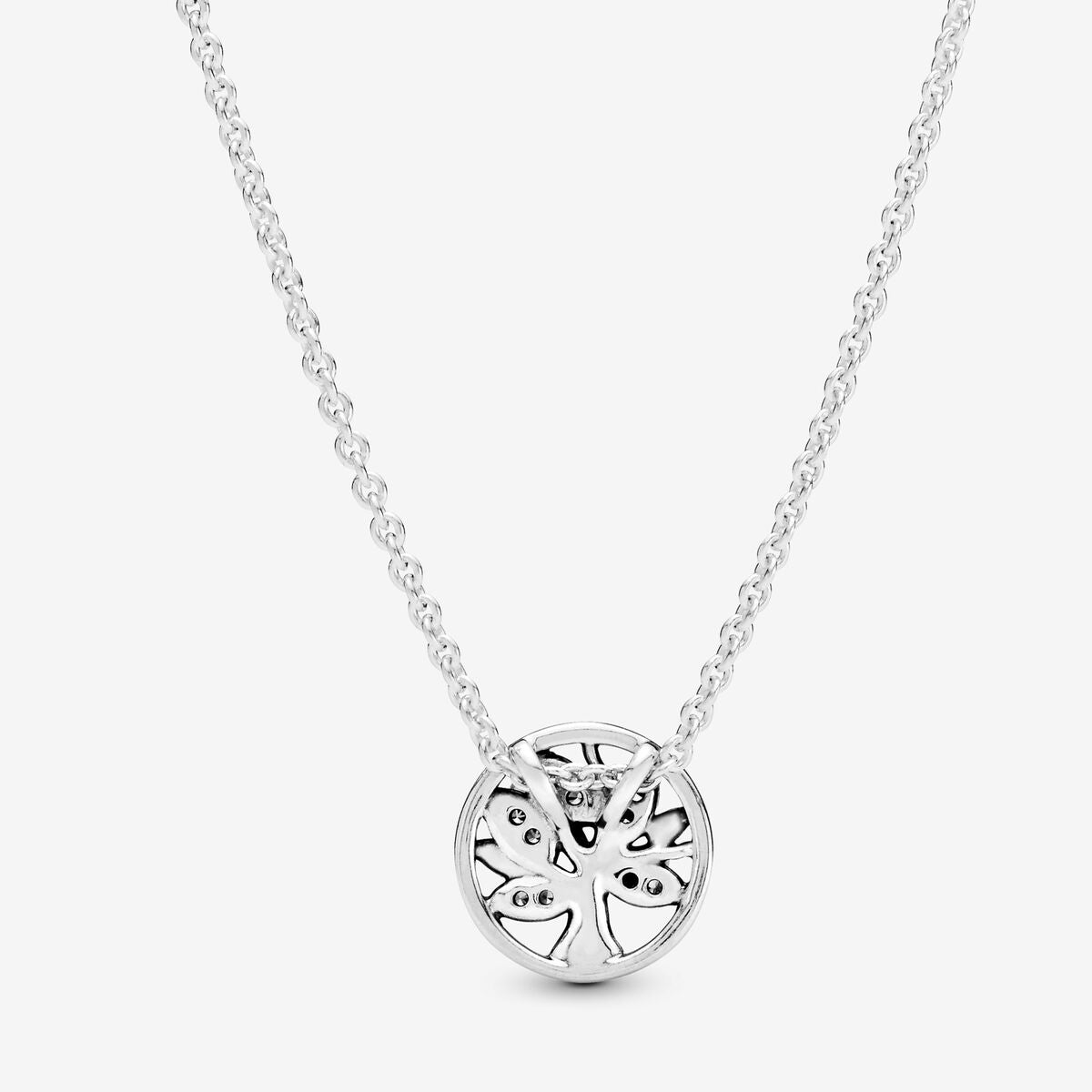 Family tree silver collier necklace