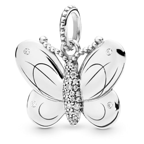 Decorative Butterfly Silver Pendant