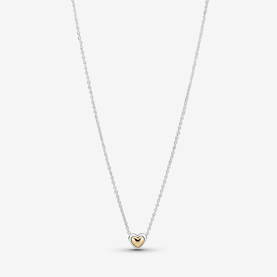 Domed Golden Heart Collier Necklace