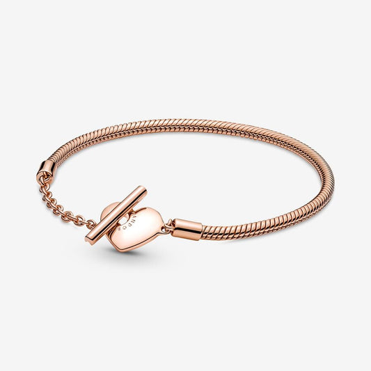 Pandora Moments Heart T-Bar Snake Chain Bracelet