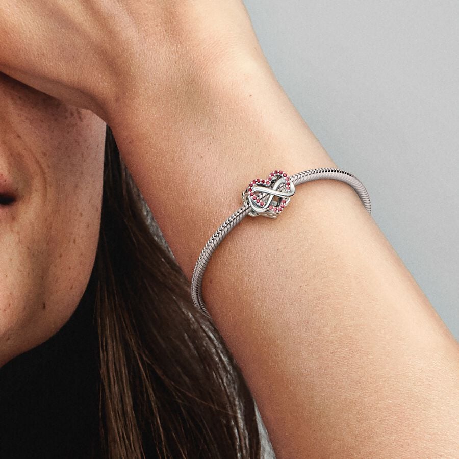 Family Infinity Red Heart Charm