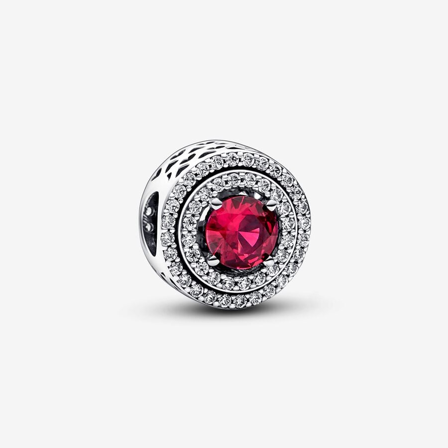 Red Sparkling Levelled Round Charm