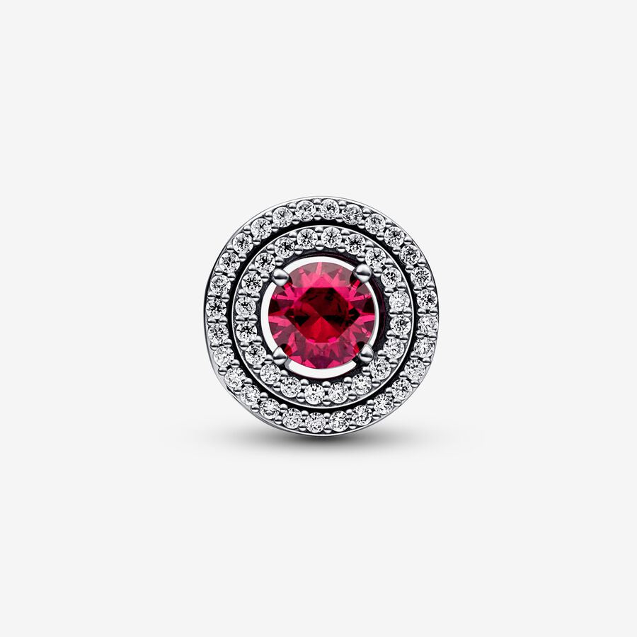 Red Sparkling Levelled Round Charm