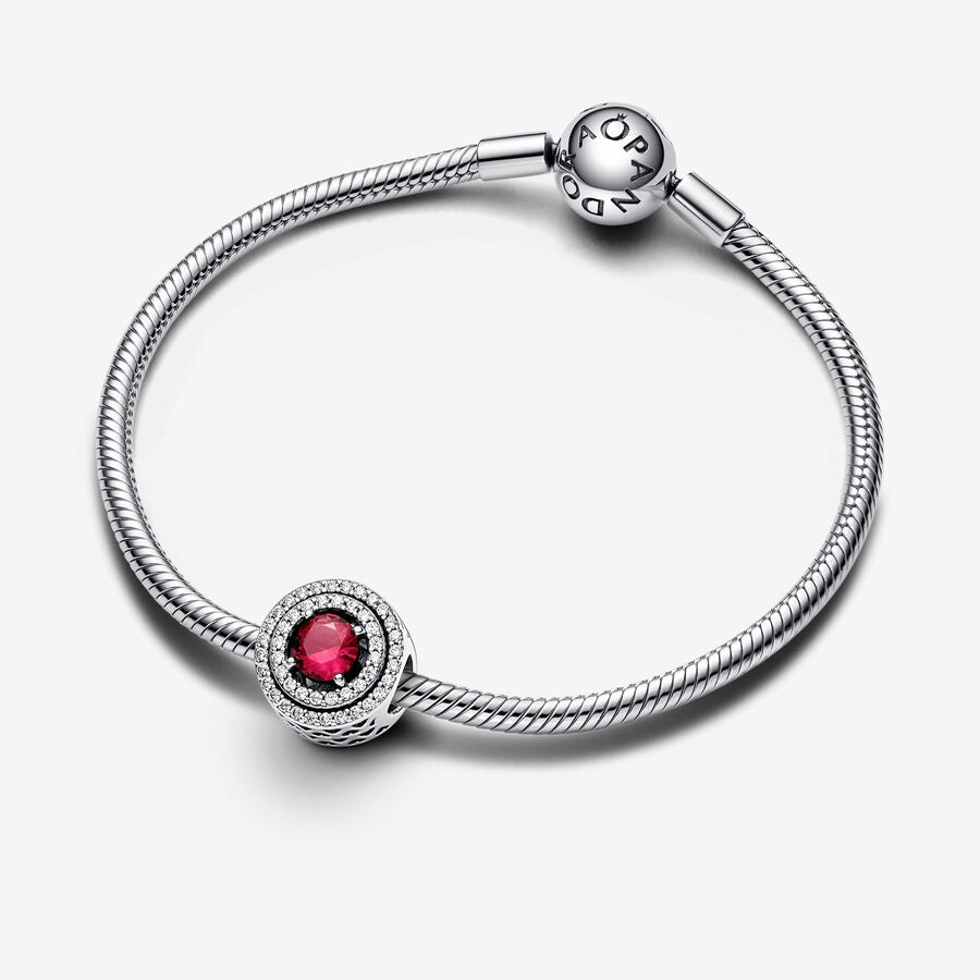 Red Sparkling Levelled Round Charm