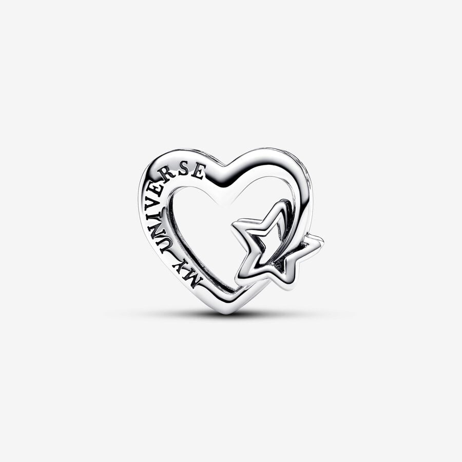 Openwork Family Heart & Star Charm