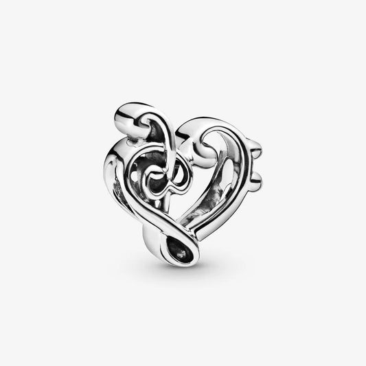 Heart Treble Clef Charm