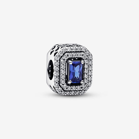 Blue Sparkling Levelled Rectangular Charm