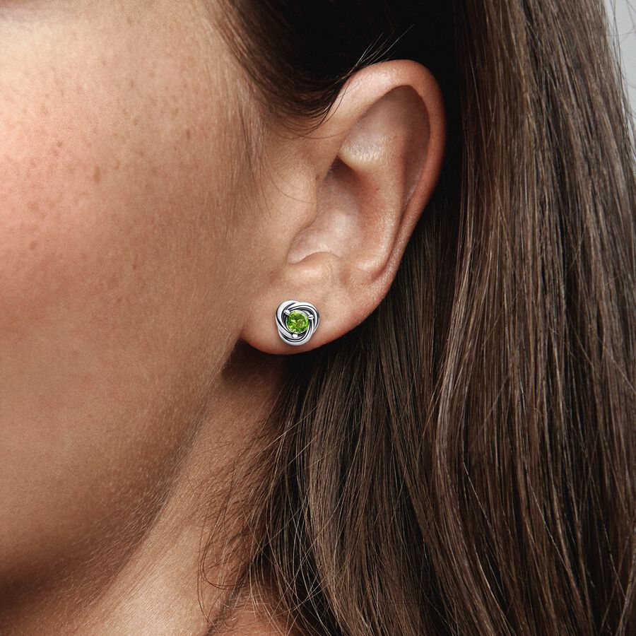 Spring Green Eternity Circle Stud Earrings